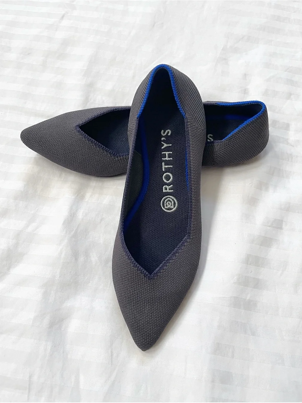 Rothy’s | EUC - The Point Knit Ballet Flats | Charcoal, Size 6.5
